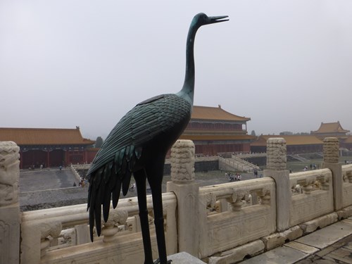 北京の故宮博物院(紫禁城)の鳥の像
