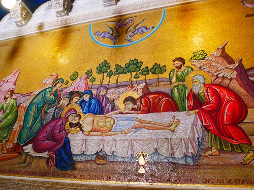 エルサレム(イスラエル)の聖墳墓教会内にあるモザイク画