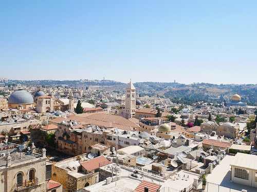 エルサレム(イスラエル)の旧市街にあるダビデの塔の展望台からの眺め