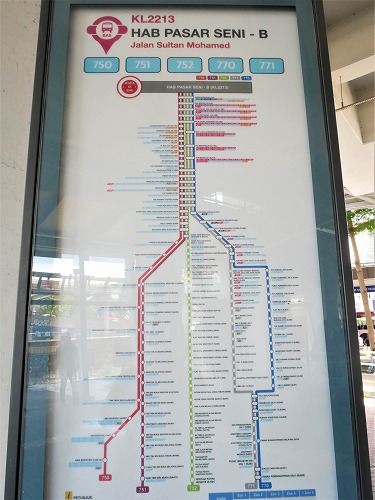 マレーシアの路線バスの路線図