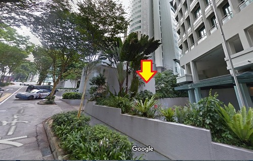 シンガポールのシンガポール政府観光局の敷地内のマーライオンの場所